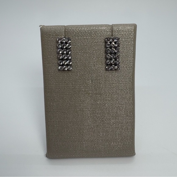 Black Tone Clear Crystal Rhinestone Choker Necklace And Earrings Set, Brand New - Picture 3 of 4